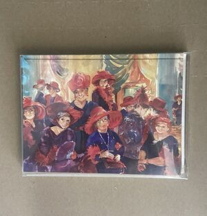 VTG Blank Cards by Ellen Jean Diederich Givinity Press Red Hat Ladies